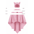 thumbnail image 3 of Helii Bat Wing Hooded Cape for Youth Teens Soft Drapable Lightweight Open Front Poncho Cloak with Pointed Ears and Jagged Hem Halloween Party Dress Up Role Play Wear Black Pink, 3 of 9