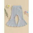 thumbnail image 4 of Bagilaanoe Toddler Baby Girl Flare Pants Ribbed Elastic Bell Bottoms 6M 12M 18M 24M 3T 4T Kids Fall Ruffle Trousers, 4 of 8