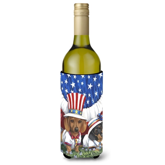 Carolines Treasures PPP3088LITERK 24 oz Dachshund USA Wine Bottle Hugger