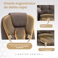 thumbnail image 2 of Silla ejecutiva para Oficina escritorio material LINO Transpirable ergonómica 150kg con soporte lumbar reclinable para computadora resistente Ergonomic office chair sala de juntas gerencial Cantilever, 2 of 8