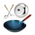 thumbnail image 3 of jifeng Wok Pan Chef Uncoated Wood Handle Traditional Wok for Cooking Household Home Pot Diameter 30cm, 3 of 9