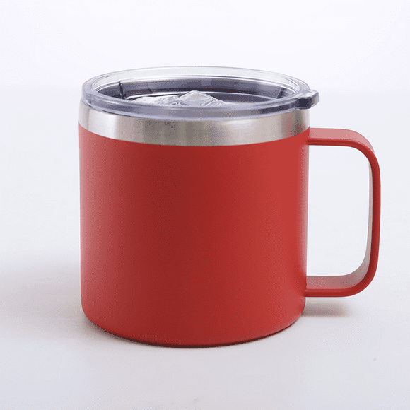 Kahve Kupa, 12oz Kahve Kupa Sit Kupa 304 Aile Aïle Kamp için Paslanmaz Çelik Astar (Krmz)