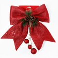thumbnail image 2 of EIMELI 4 Pcs Nœud de Noël Couronnes Rouges Nœuds Arbre de Noël Nœud Paillettes Sequins Nœuds Décoratifs pour Décoration de Maison Fête de Noël 9.8 x 11.8 Po, 2 of 8
