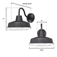 thumbnail image 3 of Westinghouse Westinghouse Lighting 6131300 Academy Vintage-Style One Light Dimmable LED Outdoor Wall Fixture, Dark Sky Friendly, Textured Black Finish, Removable Nickel Luster Cage, 3 of 9