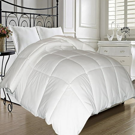 Microfiber Cover Natural Feather Down Fiber Blend Comforter White -