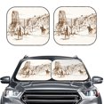 thumbnail image 2 of Balery Western Desert Cowboys Sun Shield 2 Pack For Car Front Windows Foldable Sun Visor Protector Blocks Max Uv Rays And Keeps Your Vehicle Cool For Most Sedans Suv Truck, 2 of 7