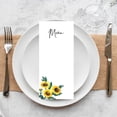 thumbnail image 3 of Koyal Wholesale Rustic Sunflower Printable Wedding Paper Menu Cards for DIY Printer, Pack of 52, 3 of 5
