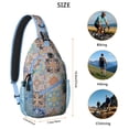thumbnail image 5 of Crossbody Sling Bag Bohemian Tribal Hiking Sling Backpack Backpack Purse for Men Women, 5 of 6