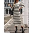 thumbnail image 2 of Long Sweater Dress for Women Loose Knitwear Striped Long Dresses Stylish Autumn and Winter Outfits  XL, 2 of 7