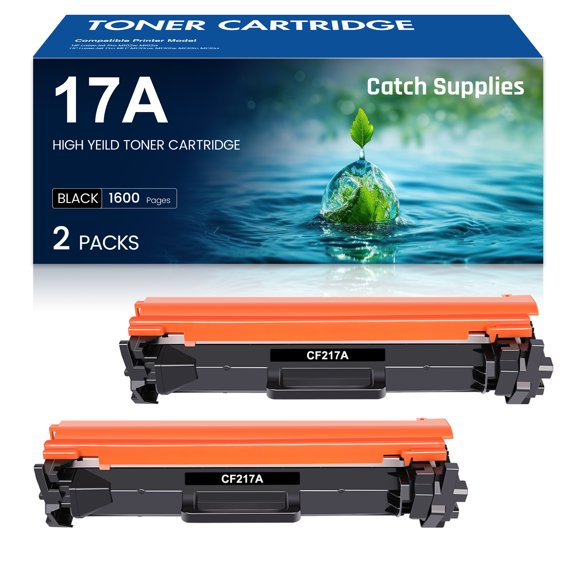 17A Toner Cartridge Replacement Compatible for HP 17A CF217A with Laserjet Pro M102w M130nw M130fw M130fn M102a M130a Pro MFP M130 M102 Series Printer (Black, 2-Pack)