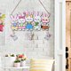 thumbnail image 5 of Letrero grande de madera para puerta de Pascua | Decoración navideña con estampado de huevos y conejitos | Decoración primaveral estilo granja para el hogar y fiestas, 5 of 6