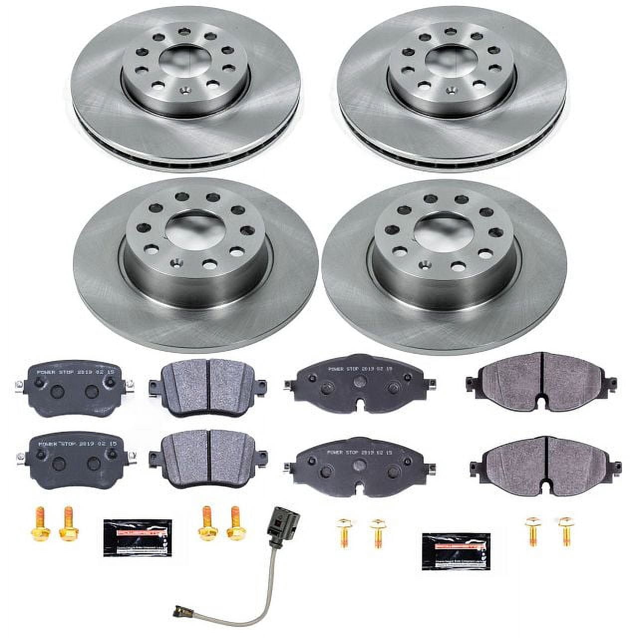 Power Stop Front and Rear Track Day Brake Pad and Rotor Kit TDSK8363 Fits 2015 Volkswagen Golf