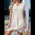 thumbnail image 3 of Vestido Informal con Cuello en V y Protección Solar, Color Albaricoque, Talla L, 3 of 6