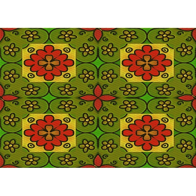 Ahgly Tapis Rectangulaire Lavable en Machine Intérieur Transitionnel Vert Pistache, 5 Pieds x 7 Pieds