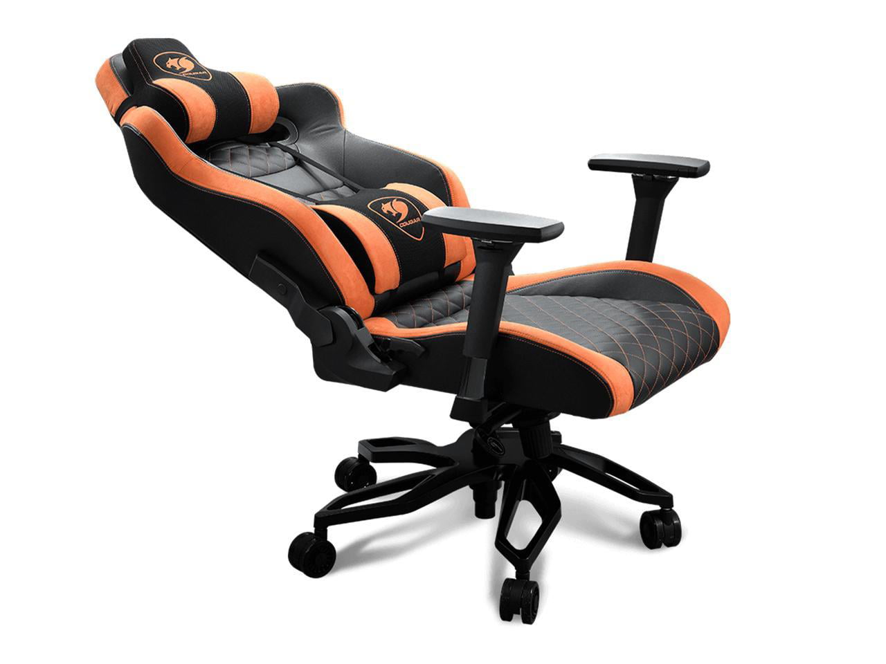 COUGAR Titan Pro Royal Flagship Gaming Chair with Breathable PVC Leather,  Premium Suede-Like Texture, 160kg Max Load Capacity, 170° Reclining, 5-Star  Aluminum Alloy Base, Black-Orange