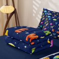 thumbnail image 5 of Homewish Outer Space Theme Planet Zipper Twin Comforter Sets with Fitted Sheet and 2 Pillowcases,Colorful 3D Letter Zipper Bedding Set For Boys Kids,Reversible,4-Piece, 5 of 7