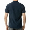 thumbnail image 4 of Cotton Linen Polo Shirts for Men Band Collar Casual Summer Button Up Shirt Short Sleeve Personalised V Neck Shirts, 4 of 6