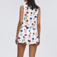 thumbnail image 5 of WTOBBY Women's Fashion Summer Two Piece Outfit Floral Print Sleeveless Cropped Top and High Waist Shorts Set with Pockets Casual Bodysuit for Comfort ,White S, 5 of 6