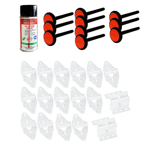 Premium White Powder Coated Hinge Garage Door Repair Kit (for 16' x 7' doors)