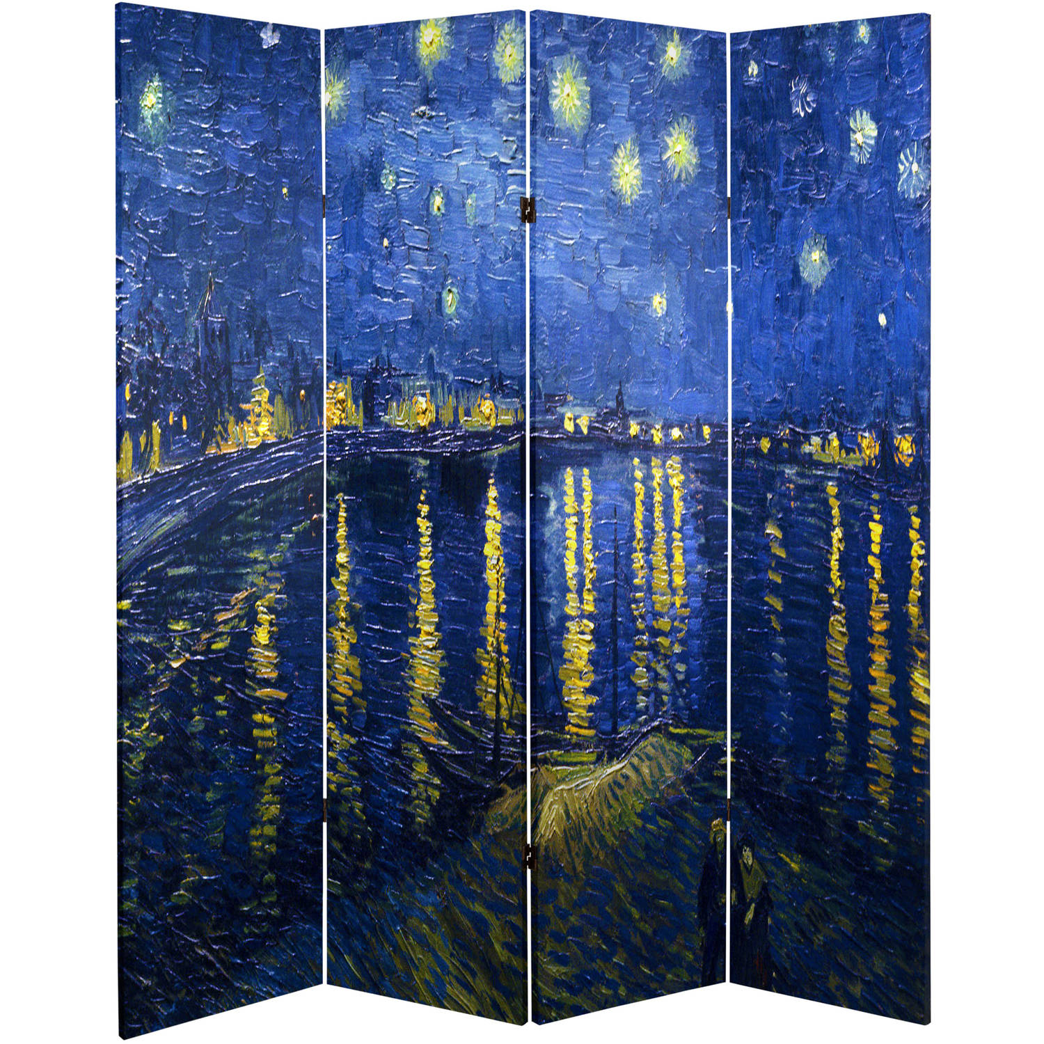 Oriental Furniture 6 ft. Tall Van Gogh Irises Canvas Room Divider - 3 Panel - image 3 of 6