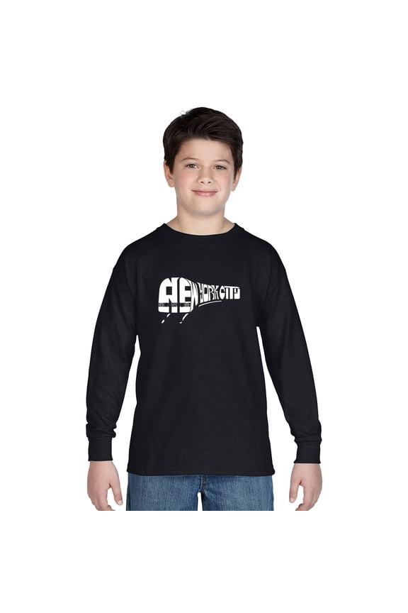 Boy's Word Art Long Sleeve - NY SUBWAY