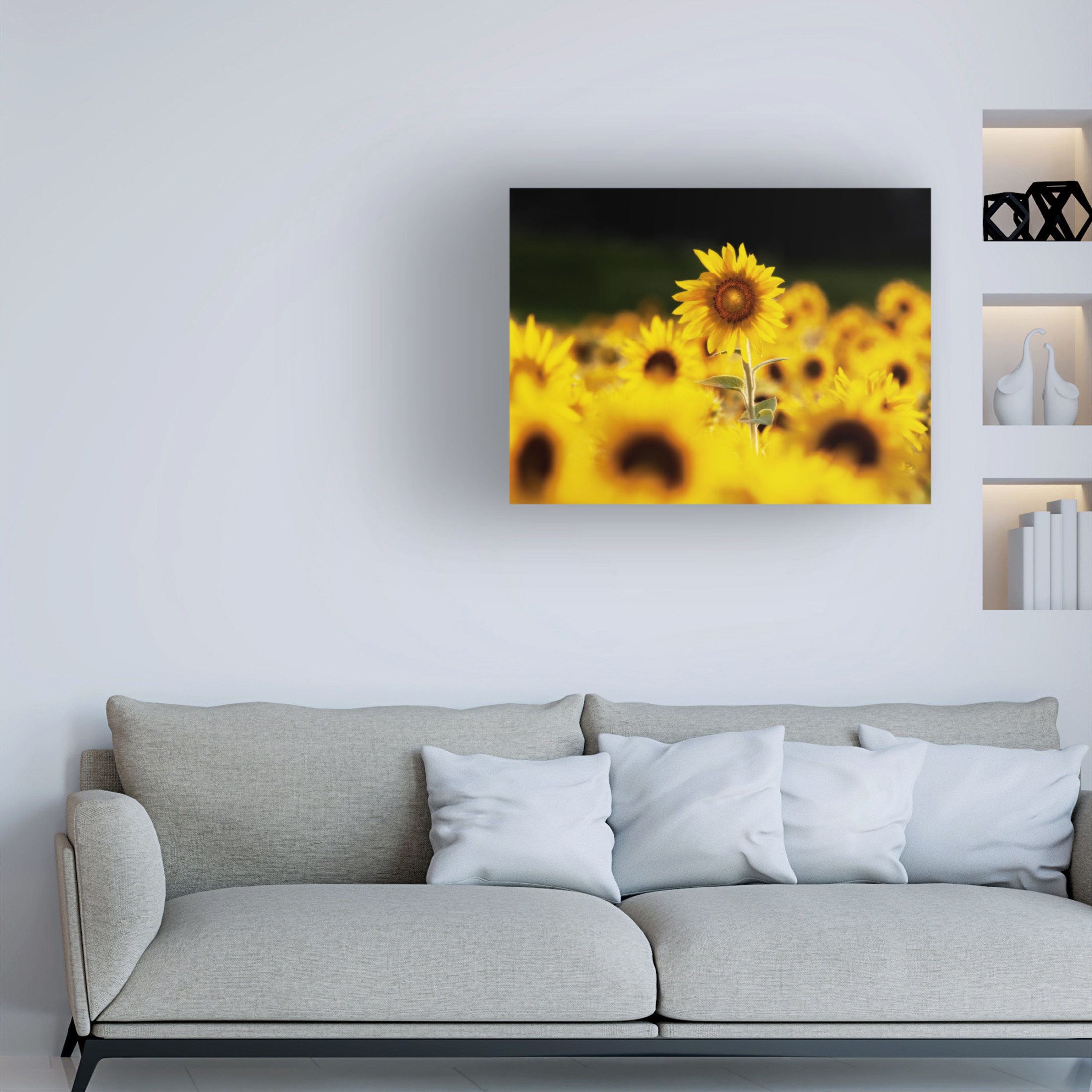 Canvas Wall Art - Clive Branson 'Sunflower Ottawa' Wall Art for Living Room, Bedroom, or Office Décor by Trademark Fine Art - 24 x 18 Inches