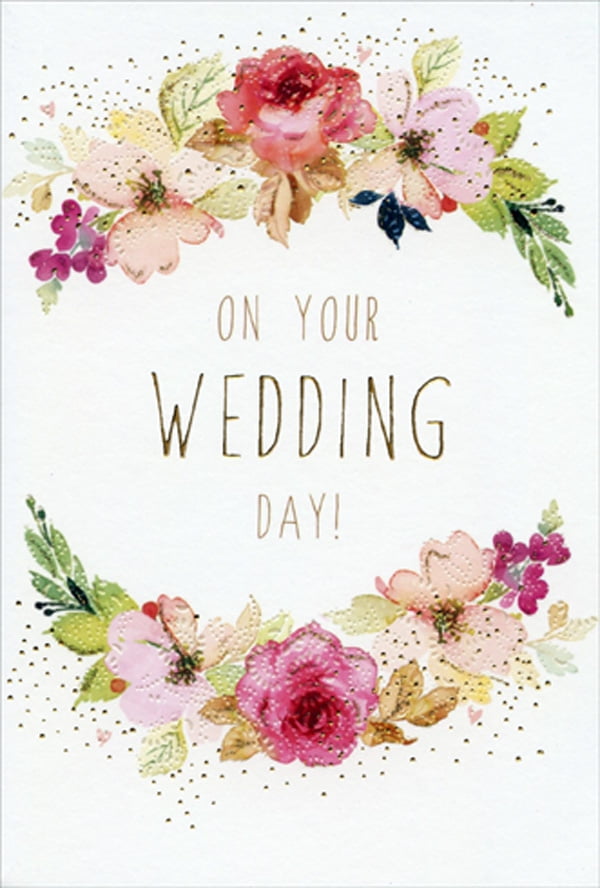 Pictura On Your Wedding Day Floral Frame Sara Miller Wedding Congratulations Card - Walmart.com ...