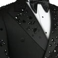 thumbnail image 3 of Men's 2 Piece Black Suits Double Breasted Beads Tuxedo Slim Fit Tux Blazer & Pants Set for Wedding Business Prom Suits, 3 of 6