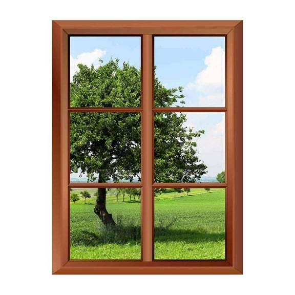 Wall26 Removable Wall Sticker/Wall Mural - Spring on The Plains - Creative Window View Vinyl Sticker - 24"x32"