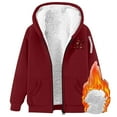 thumbnail image 5 of WRKEKC Hoodies for Women Christmas Plus Size Solid Color Zip Up Hooded Fleece Lined Thick Drop Shoulder Long Sleeve Jacket, 5 of 6