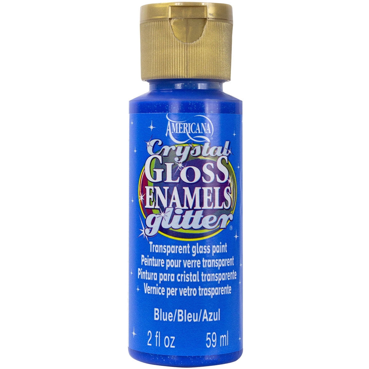 Americana Gloss Enamels Crystal Glitter Acrylic Paint 2ozBlue