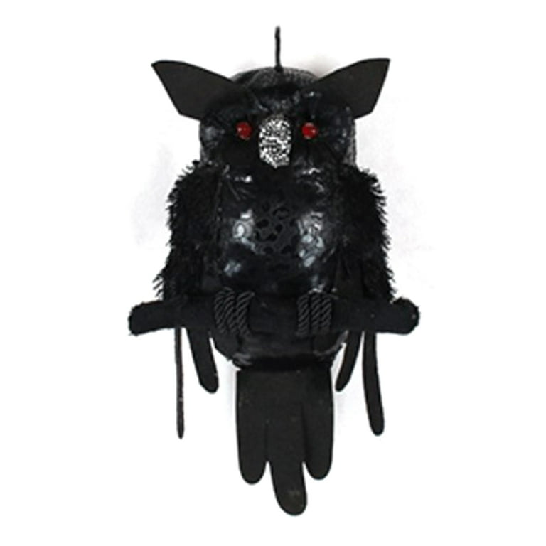 GENEMA Huge Realistic Black Owl Crow Cat Magical Prank Toy Funny Novelty Gag Halloween Day s Decoration Props for Yard House