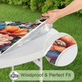 thumbnail image 5 of Pioneer Flower Floral Print Pattern Round Fitted Tablecloth with Elastic Edge,Dining Table Cover Waterproof,Outdoor Round Tablecloth for Camping,Dining,Indoor and Outdoor, 5 of 7