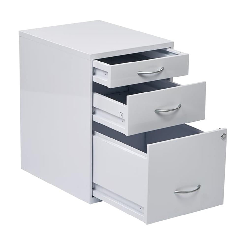 Scranton & Co 22" Modern Metal Pencil Box Storage File Cabinet in White