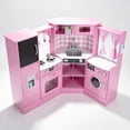 thumbnail image 2 of COCLUB Kitchen Play Set, Large Wooden Corner Pretend Kitchen w/Light and Sound, for Big Kid Ages 3+, 2 of 10