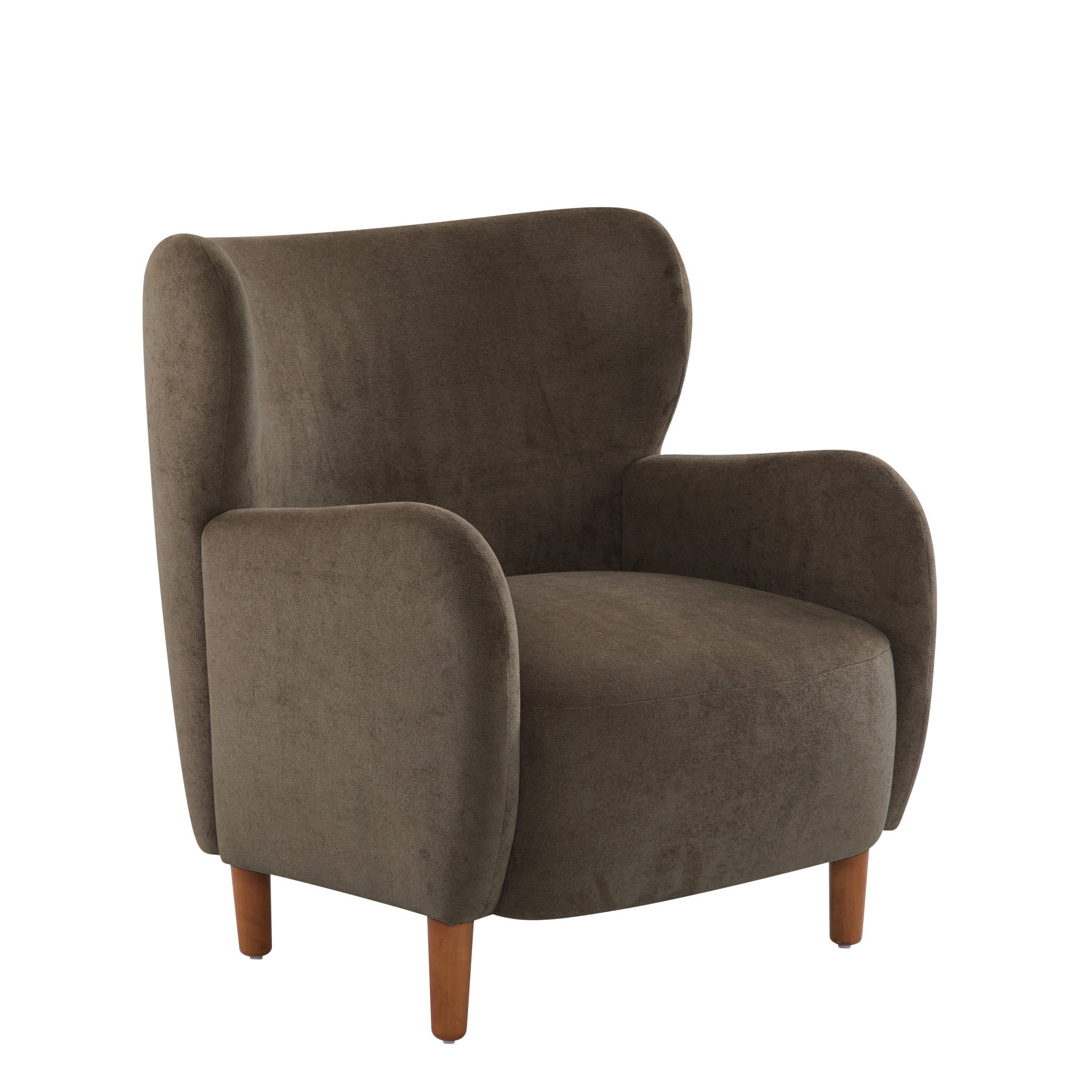 Christopher Knight Home Velvet Upholstered Mid Century Modern Accent Arm Chair with Wingback, Dark Brown