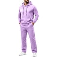 thumbnail image 2 of Gamivast Mens 2 Piece Tracksuits Long Sleeve Pullover Hoodie and Sweatpants Sweatsuit Set Casual Activewear Jogger Outfit for Fall Purple L, 2 of 7