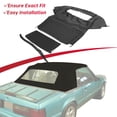 thumbnail image 2 of Kojem Convertible Soft Top for 1983-1993 Ford Mustang Replacement W/Plastic Window Black, 2 of 13