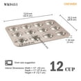 thumbnail image 4 of CHEFMADE Muffin Cake Pan, 12-Cavity Non-Stick Chestnut-Shaped Bakeware, Dishwasher Safe Oven Baking Pan (Champagne Gold), 4 of 7