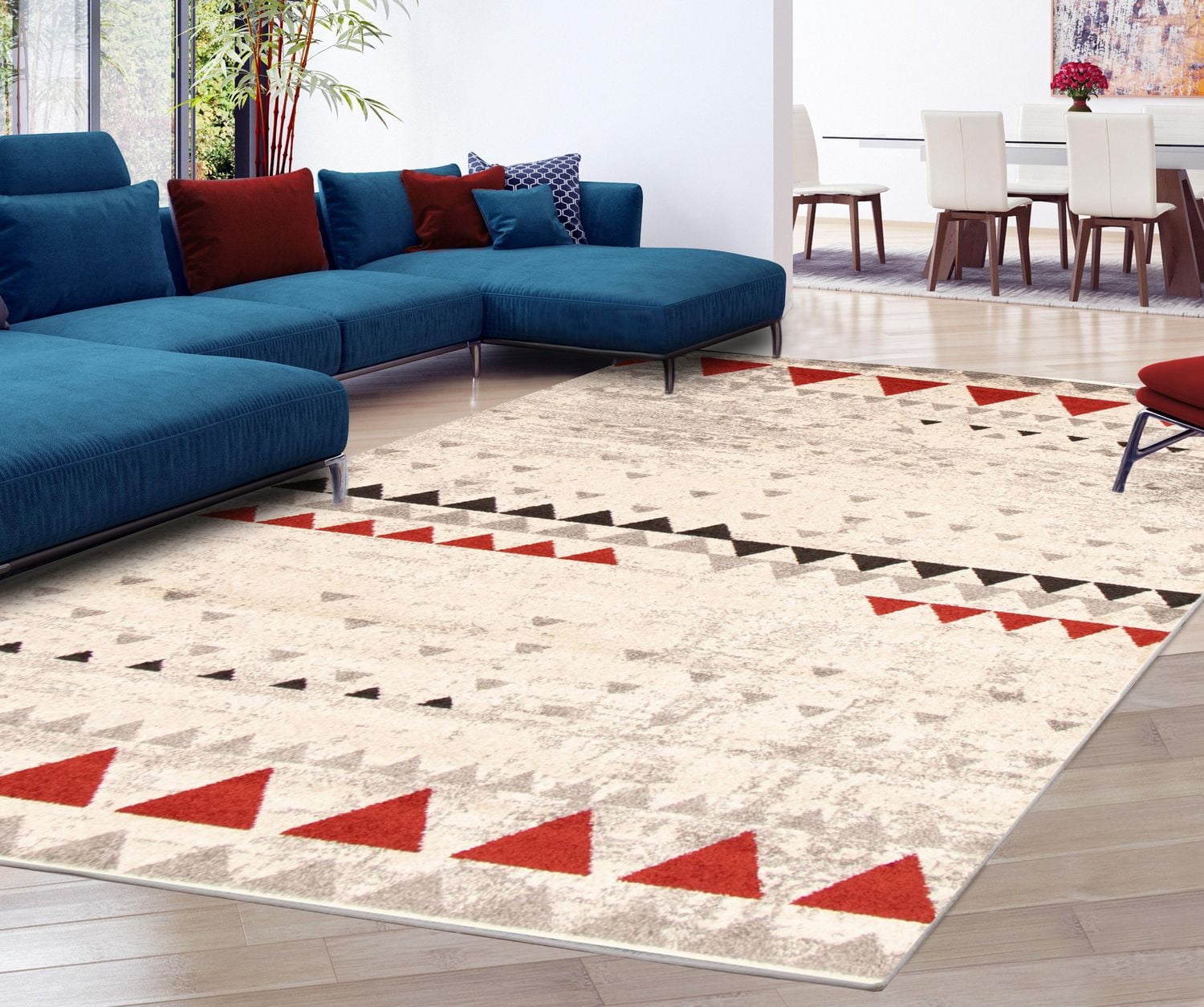 Tapis d'Interieur ECARPET Géométrique Moderne Collection Remi