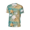thumbnail image 6 of Wukai Starfish And Seashell Print Men's Short-Sleeved Mesh T-Shirt,Quick-Dry Short Sleeve Workout T-Shirt-X-Small, 6 of 8
