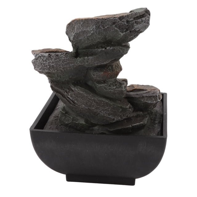 Tablero De Agua Fuente De Agua, Fuente De La Cascada Resina Sintética Interior Luz LED Altamente Duradera 4 Niveles Sereno Ambiente Para El Hogar