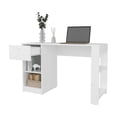 thumbnail image 5 of White Computer Desk With Drawer And Open Storage For Professional Work Space Office Efficient Workplace, 5 of 5