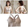 thumbnail image 4 of Thinsony Supportive Sports Bra Yoga Crop Top Vest for Workouts Skin Color L 1Set, 4 of 6