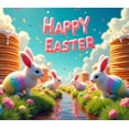 thumbnail image 4 of Glowing Happy Easter Banner with Bunny Element Easter Party Decoration Background Backdrop Photo Booth Props Easter Celebration Decor, 4 of 8