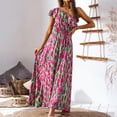 thumbnail image 1 of FcBaudy Robe Sans Manches à Col Rond, Robes d'Été pour Femmes, Robes pour Femmes Mode Robe Bohème d'Été pour Femmes Épaule Sans Manches Robe à Taille Élastique Robe Maxi de Plage Robe à Épaule Fluide Robe pour Femme, 1 of 9