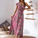 thumbnail image 2 of Vestido Maxi Boho Pompotops Mujer Verano Un Hombro Sin Mangas Cintura Elástica Playa, 2 of 9