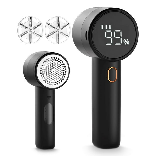 Quitapelusas Eléctrico Recargable con 6 Cuchillas, 3 Velocidades y Pantalla LED para Ropa y Muebles