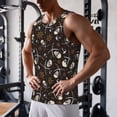 thumbnail image 5 of Gukieu Pirate Skulls Print Men's Quick Dry Fitness Vest, Round Neck Sleeveless Fitness Bodybuilding Top-X-Large, 5 of 7