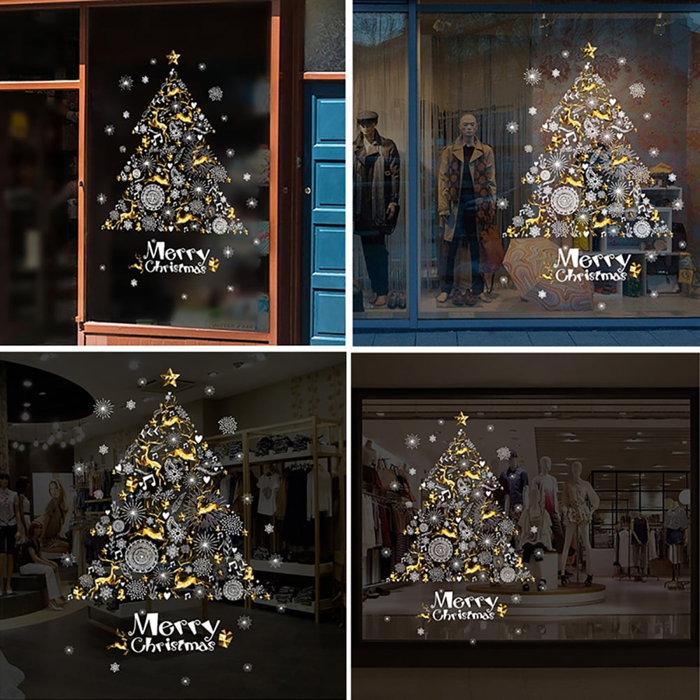 Christmas Tree Christmas Snowflake Pattern SelfAdhesive Living Room